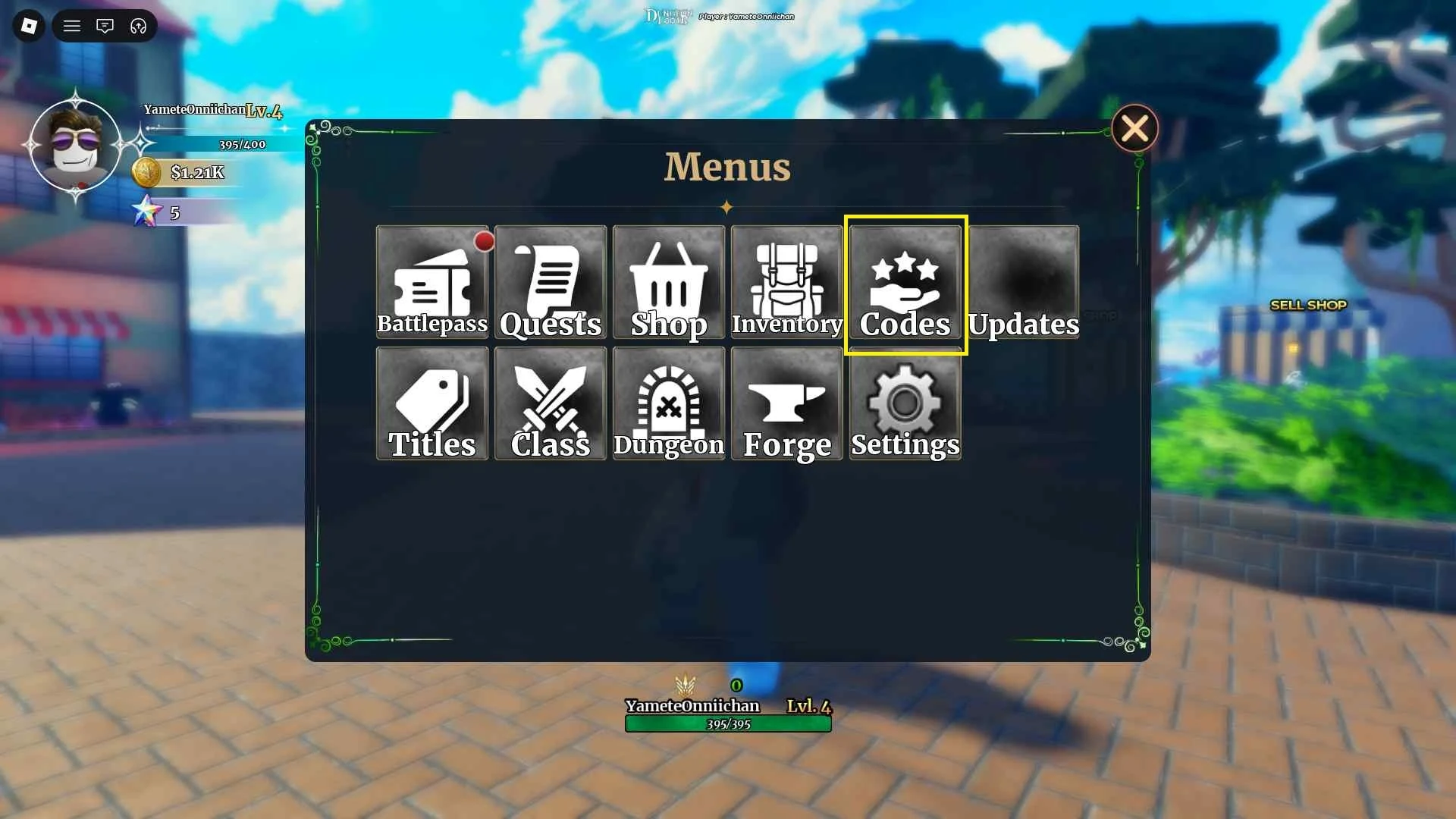Dungeon Lootr Codes icon in the menu