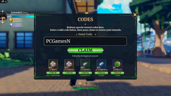 Dungeon Lootr codes redemption UI in the current release-era guide snapshot